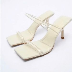 NWOT Zara VINYL STRAPPY SANDALS Size EU 38
